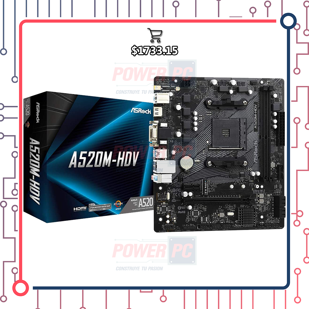 ASRock A520M-HDV AM4 – PowerPCmx