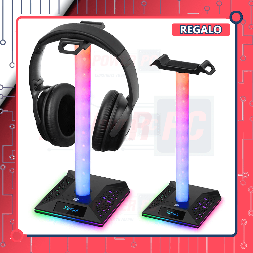 Soporte para aud fonos RGB AUX 3 5 mm y 2 USB PowerPCmx