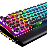 Teclado mecánico para juegos estilo máquina de escribir