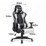 Silla Gamer Racer Blanca con reposacabezas y soporte lumbar