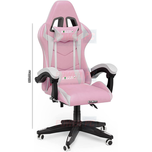 Silla de oficina Gamer (rosa y blanco)