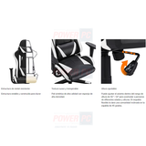 Silla Gamer Ergonómica, color negro y blanco